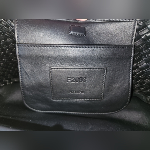 Falor Hand Woven Italian Leather Handbag Bag Satchel in Black; New w/o Tags - Picture 7 of 16